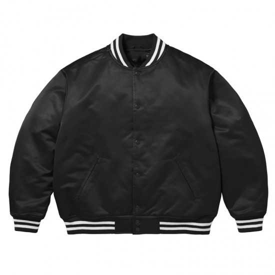 Supreme Full-Snap Varsity Satin Jacket
