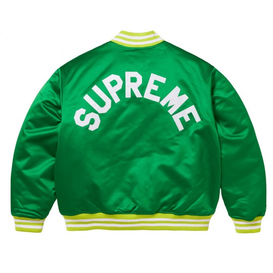 Supreme Full-Snap Varsity Satin Jacket