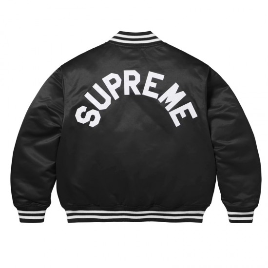 Supreme Full-Snap Varsity Satin Jacket