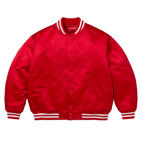 Supreme Full-Snap Varsity Satin Jacket