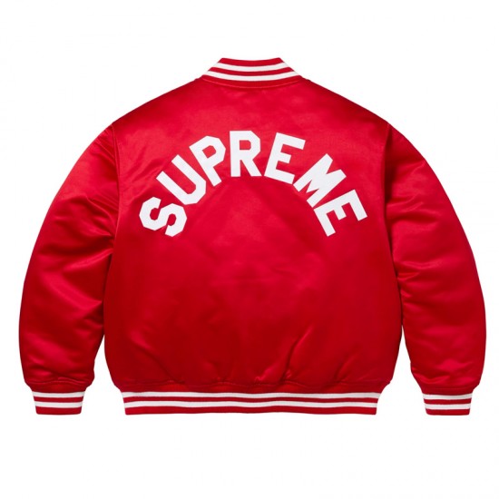 Supreme Full-Snap Varsity Satin Jacket