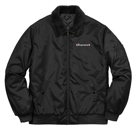 Supreme Independent Fur Collar Bomber Jacket