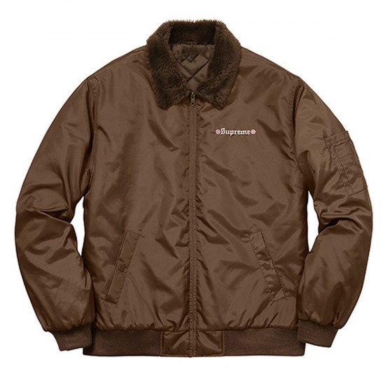 Supreme Independent Fur Collar Bomber Jacket