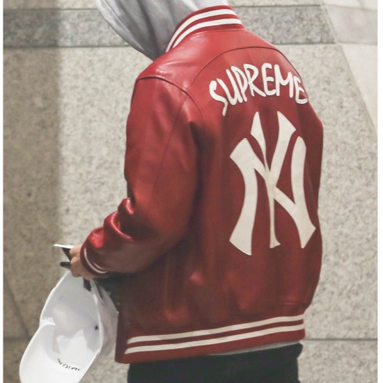Supreme NY Yankees Varsity Leather Jacket Supreme NY Yankees Varsity Leather Jacket