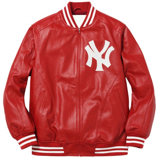 Supreme NY Yankees Varsity Leather Jacket Supreme NY Yankees Varsity Leather Jacket