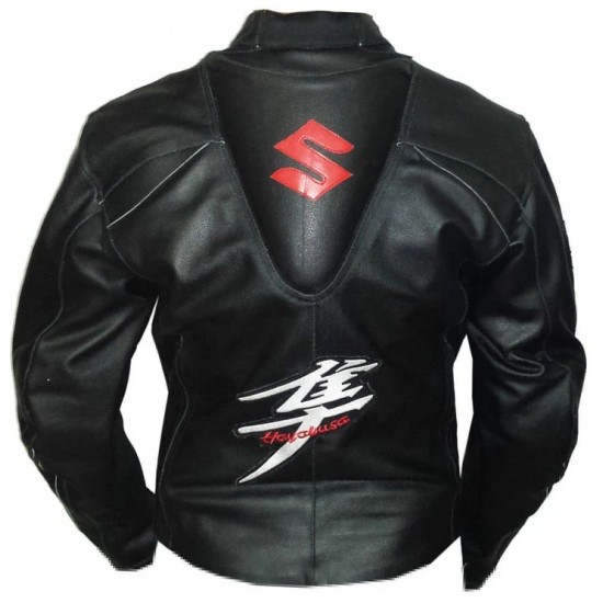 Suzuki Hayabusa Racing Black Motorcycle Leather Jacket Suzuki Hayabusa Racing Black Motorcycle Leather Jacket
