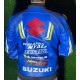 Suzuki Racing Blue Leather Biker Jacket