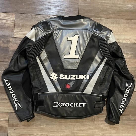 Unisex Suzuki Rocket Riding Motorbike Cowhide Leather Jacket Unisex Suzuki Rocket Riding Motorbike Cowhide Leather Jacket