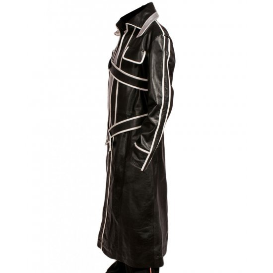 Sword Art Online Kirito Costume Cosplay Black Leather Jacket