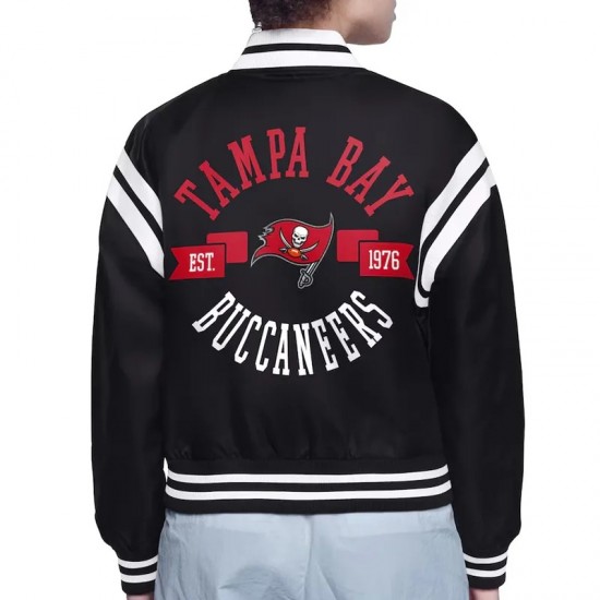 Tampa Bay Buccaneers Printed Logo Varsity Satin Jacket Tampa Bay Buccaneers Printed Logo Varsity Satin Jacket