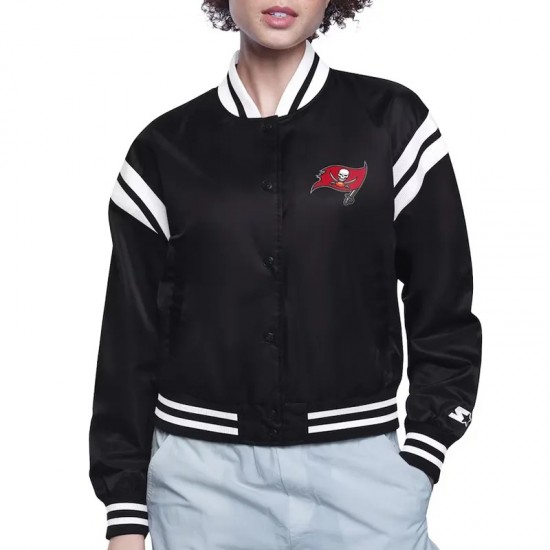 Tampa Bay Buccaneers Printed Logo Varsity Satin Jacket Tampa Bay Buccaneers Printed Logo Varsity Satin Jacket