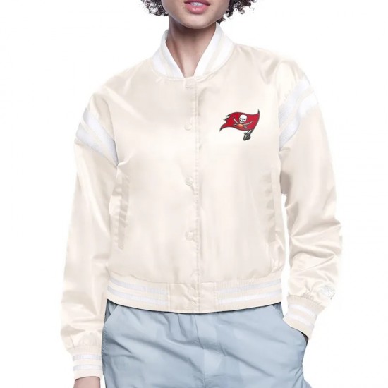 Tampa Bay Buccaneers Printed Logo Varsity Satin Jacket Tampa Bay Buccaneers Printed Logo Varsity Satin Jacket