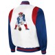 The All-American New England Patriots White/Royal Satin Jacket The All-American New England Patriots White/Royal Satin Jacket