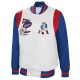 The All-American New England Patriots White/Royal Satin Jacket The All-American New England Patriots White/Royal Satin Jacket