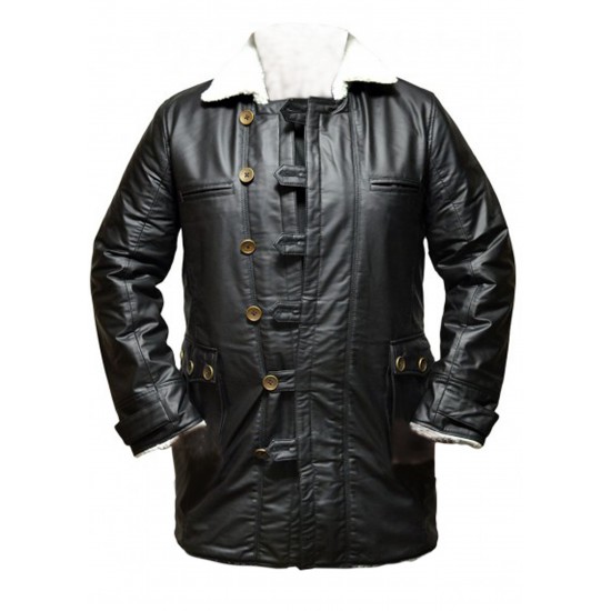 The Dark Knight Rises Bane Leather Buffing Black Trench Coat Jacket The Dark Knight Rises Bane Leather Buffing Black Trench Coat Jacket