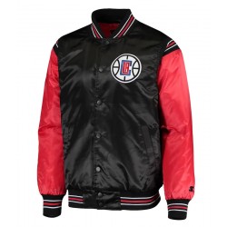 The Enforcer Los Angeles Clippers Black and Red Satin Jacket