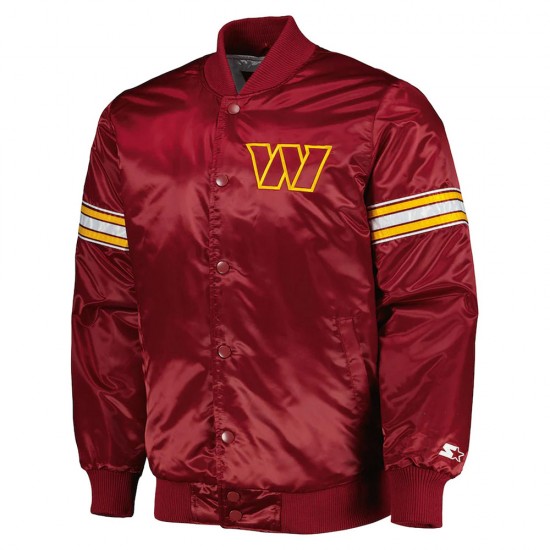 The Pick and Roll Washington Commanders Satin Jacket The Pick and Roll Washington Commanders Satin Jacket