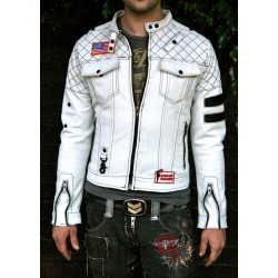The Stuntman White Leather Jacket