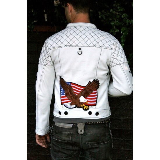 The Stuntman White Leather Jacket The Stuntman White Leather Jacket