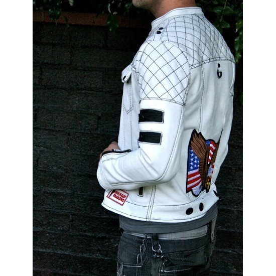 The Stuntman White Leather Jacket The Stuntman White Leather Jacket