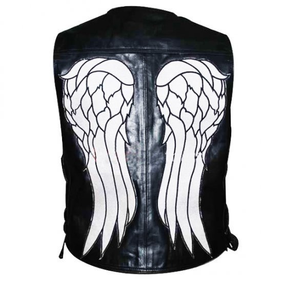 The Walking Dead Daryl Dixon Angel Wings Leather Vest Jacket