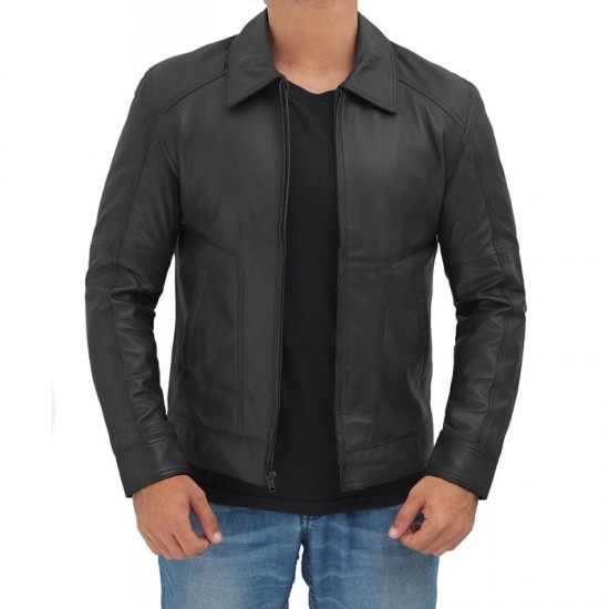 Thomas Mens Vintage Black Leather Jacket Thomas Mens Vintage Black Leather Jacket