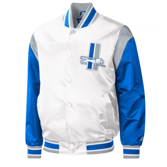 Throwback Detroit Lions Varsity Satin Jacket