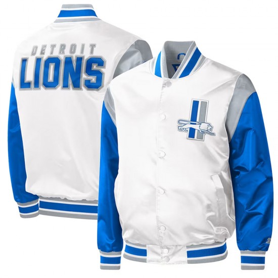 Throwback Detroit Lions Varsity Satin Jacket