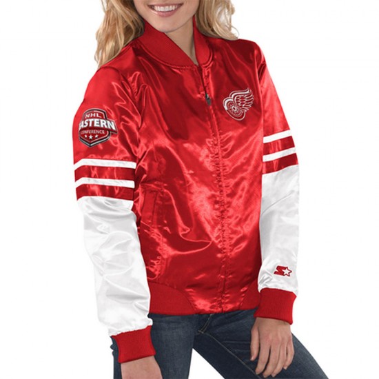 Tie Breaker Detroit Red Wings Red and White Jacket Tie Breaker Detroit Red Wings Red and White Jacket