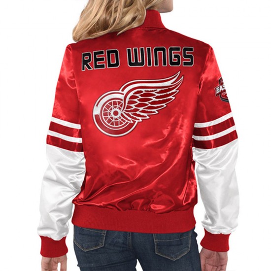 Tie Breaker Detroit Red Wings Red and White Jacket Tie Breaker Detroit Red Wings Red and White Jacket
