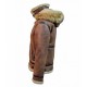 Top Gun Premium Wool Blend Shearling Leather Jacket Coat