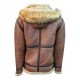Top Gun Premium Wool Blend Shearling Leather Jacket Coat