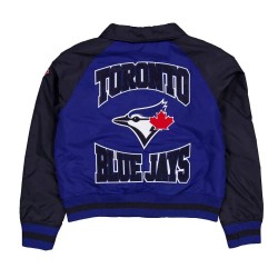 Toronto Blue Jays Blue and Black Throwback Jacket