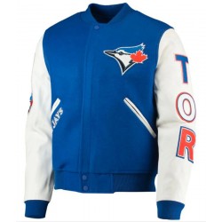 Toronto Blue Jays Letterman White and Royal Blue Jacket
