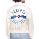 Toronto Blue Jays Printed Logo Varsity Satin Jacket Toronto Blue Jays Printed Logo Varsity Satin Jacket