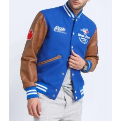 Toronto Blue Jays Varsity Blue and Brown Jacket