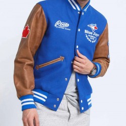 Toronto Blue Jays Varsity Blue and Brown Jacket
