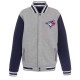 Toronto Blue Jays Varsity Gray and Navy Wool Jacket