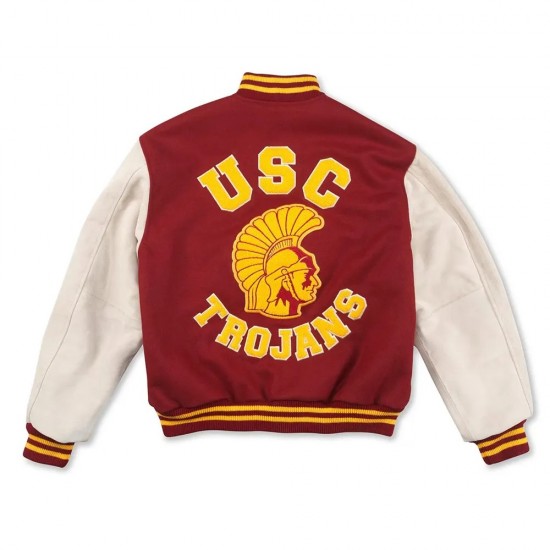 USC Trojans Varsity Cardinal and White Jacket USC Trojans Varsity Cardinal and White Jacket