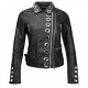 Unique Design Womens Real Black Leather Eyelet Moto Biker Jacket Unique Design Womens Real Black Leather Eyelet Moto Biker Jacket