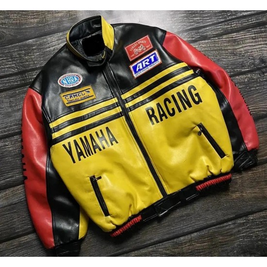 Unisex Motorcycle Yamaha Racing Cowhide Leather Jacket Unisex Motorcycle Yamaha Racing Cowhide Leather Jacket