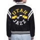 Utah Jazz Printed Logo Varsity Satin Jacket Utah Jazz Printed Logo Varsity Satin Jacket