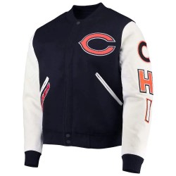 Varsity Chicago Bears Navy Blue Black Jacket