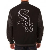 Varsity Chicago White Sox Black Wool/Leather Jacket