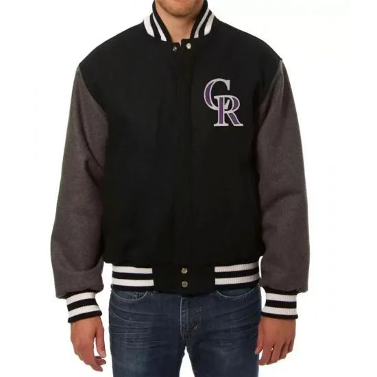 Varsity Colorado Rockies Two Tone Black/Gray Wool Jacket