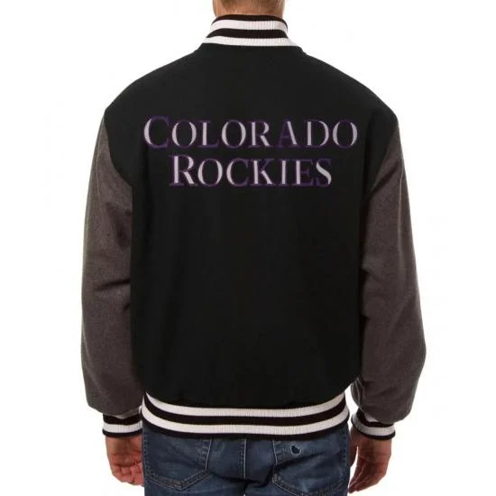 Varsity Colorado Rockies Two Tone Black/Gray Wool Jacket