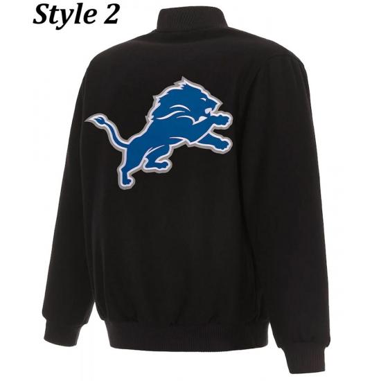 Varsity Detroit Lions Black Wool Jacket
