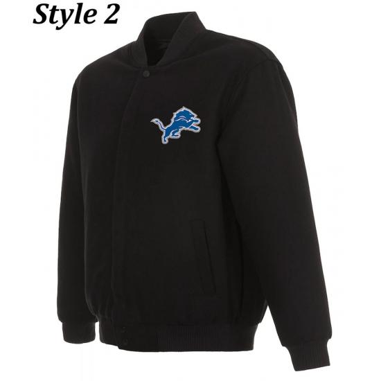 Varsity Detroit Lions Black Wool Jacket