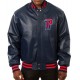 Varsity Detroit Pistons Navy Blue Leather Jacket Varsity Detroit Pistons Navy Blue Leather Jacket