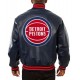 Varsity Detroit Pistons Navy Blue Leather Jacket Varsity Detroit Pistons Navy Blue Leather Jacket